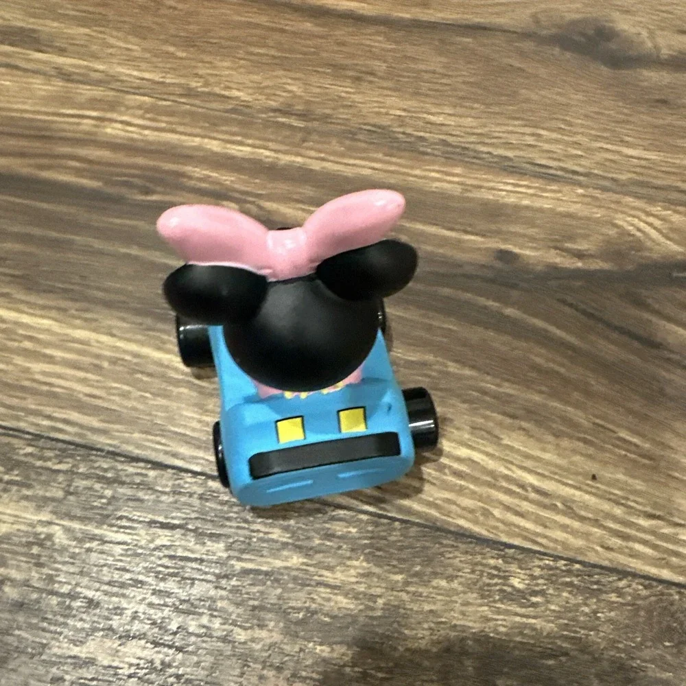 Disney Parks Minnie Mouse Rolling Toy Car Plastic Small Blue 3.25